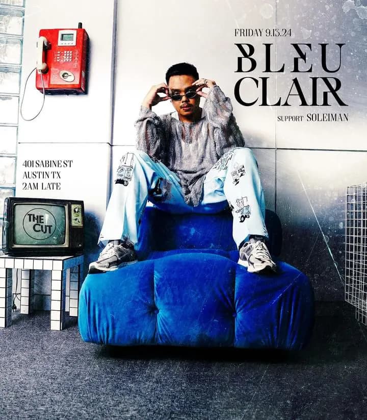 Flyer for Bleu Clair at The Cut