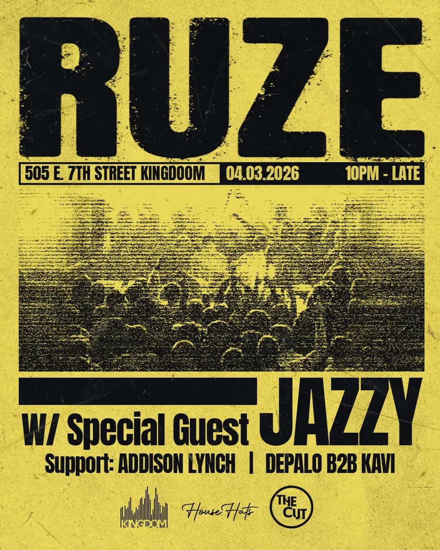 Flyer for RUZE at Kingdom