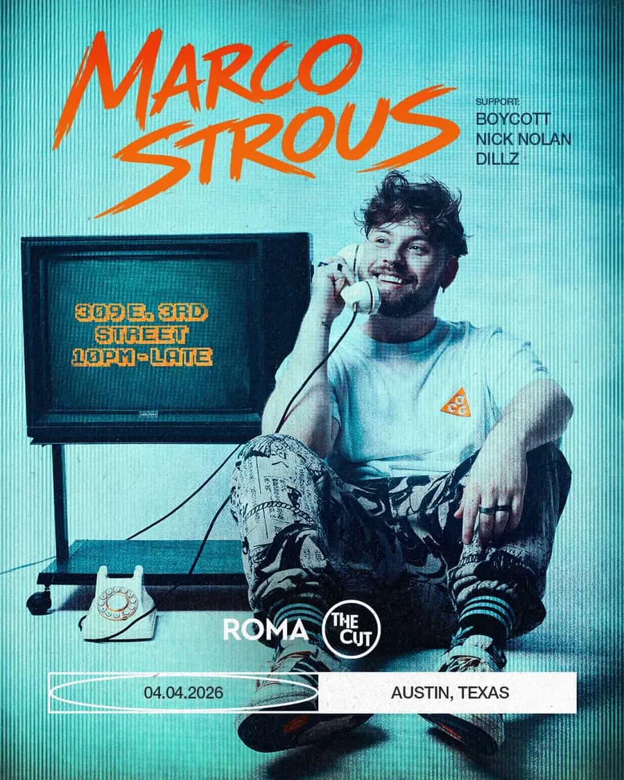 Flyer for Marco Strous at Roma