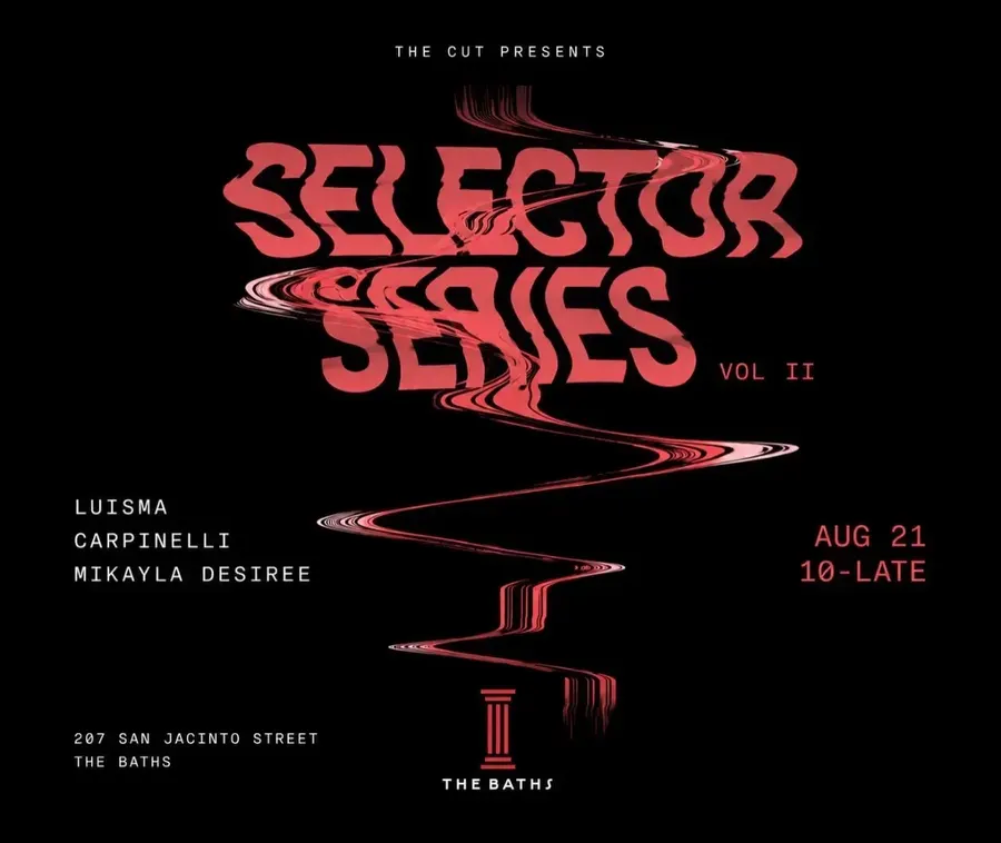 Flyer for Selector Series Vol II at The Baths