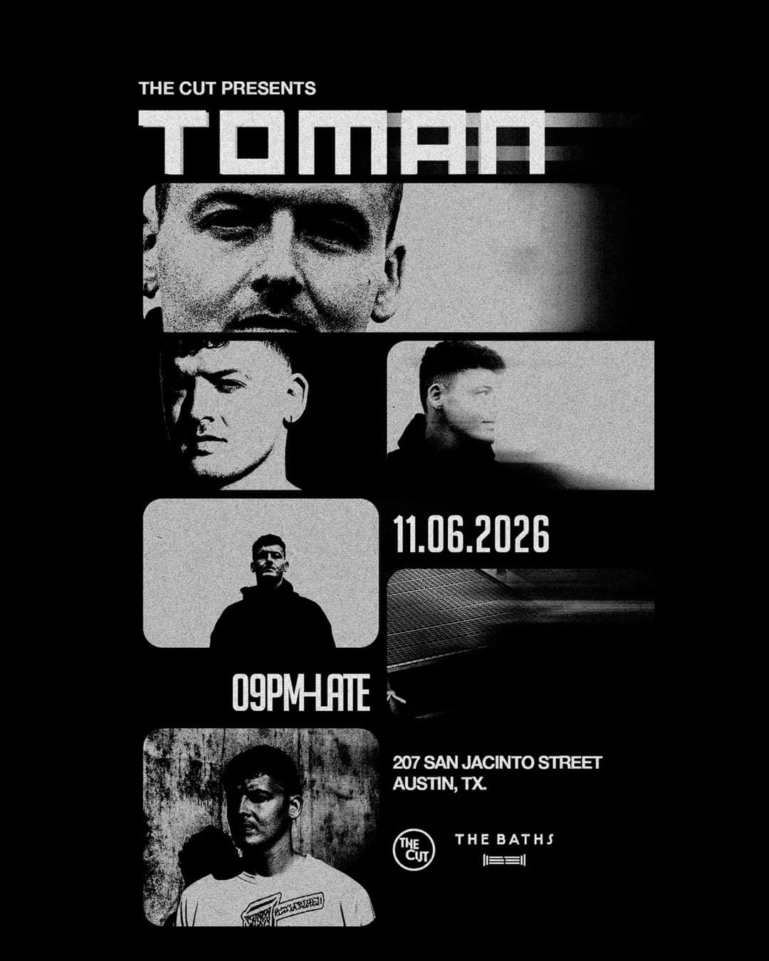 Flyer for Toman at The Baths
